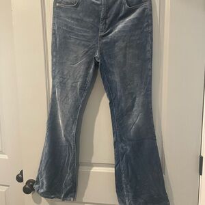 Pilcro Anthropologie Blue  velvet Flared Jeans pants 32